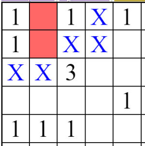minesweeper cross-referencing logic